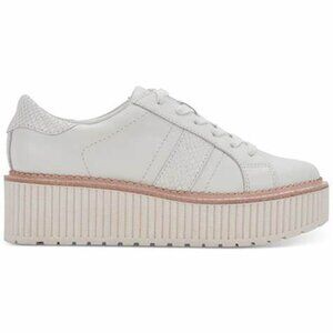 Dolce Vita Women's Tiger Lace up Platform Sneakers in White Leather - 7.5 New